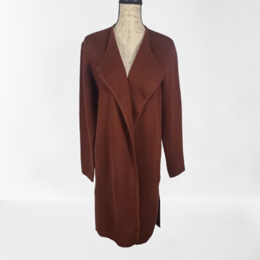 NEW Merokeety Open Front Coatigan Sweater Brick Wmn's XL